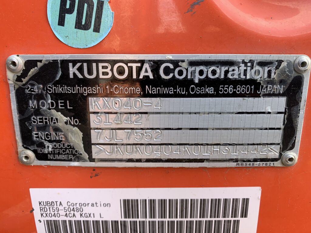 2018 Kubota KX040-4G 5