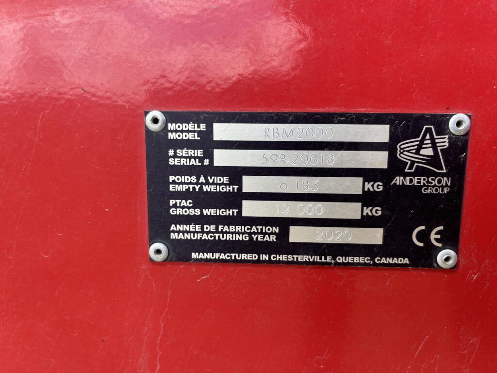 2020 Anderson RBM2000 self-loading round bale carrier 7